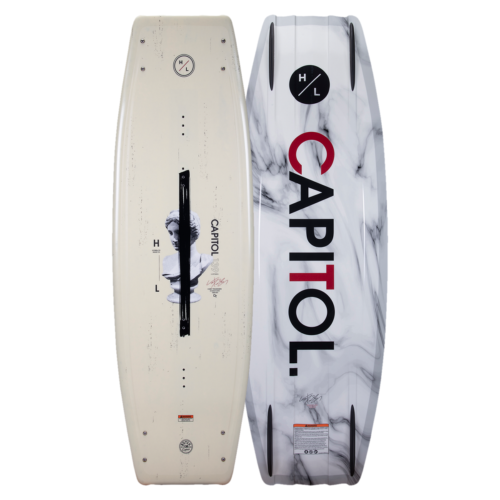 marble looking wakeboard top and bottom side by side view